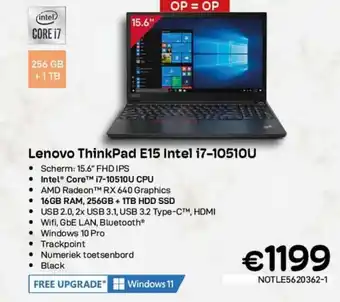 CompuDeals Lenovo thinkpad E15 intel i7-1051OU aanbieding