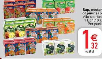 Cora Sap, nectar of puur sap aanbieding
