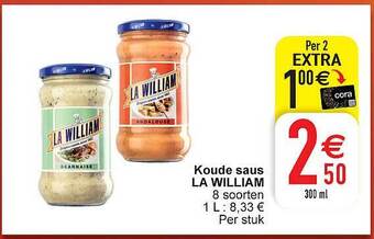 Cora Koude saus la william aanbieding