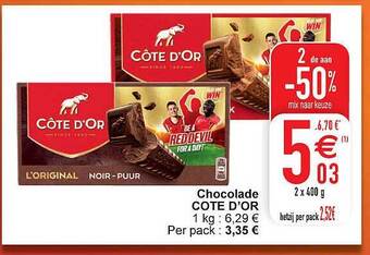 Cora Chocolade cote d'or aanbieding