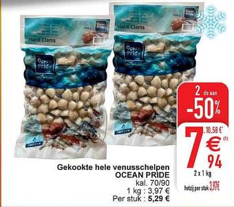 Cora Gekookte hele venusschelpen ocean pride aanbieding