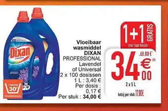 Cora Vloeibaar wasmiddel dixan professional aanbieding