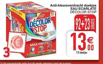 Cora Antikleuroverdracht doekjes eau ecarlate décolor stop aanbieding