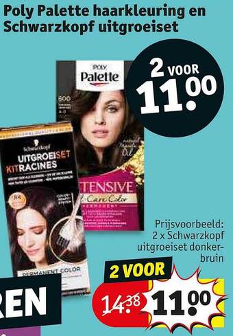 Kruidvat Poly palette haarkleuring en schwarzkopf uitgroeiset aanbieding