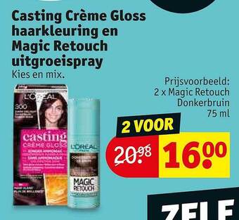 Kruidvat Casting creme gloss haarkleuring en magic retouch uitgroeispray aanbieding