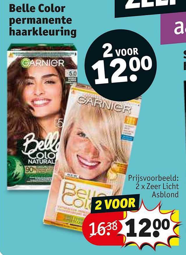 Belle color permanente haarkleuring promotie bij Kruidvat