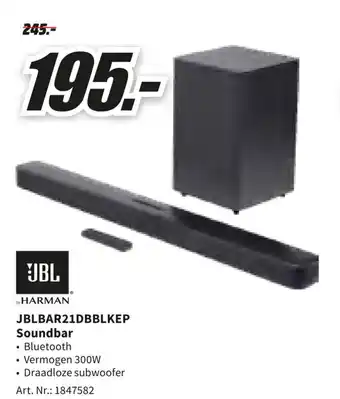 MediaMarkt JBL JBLBAR21DBBLKEP Soundbar aanbieding