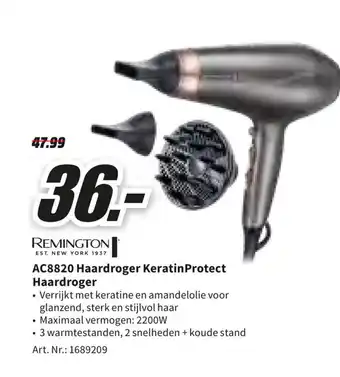MediaMarkt Remington AC8820 Haardroger Keratin Protect Haardroger aanbieding