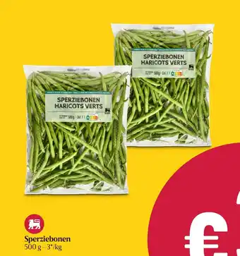 Delhaize Sperziebonen 500g Voor 2 aanbieding