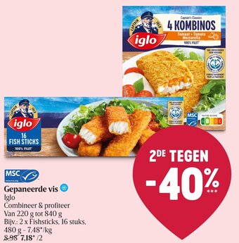 Delhaize Iglo Gepaneerde Vis aanbieding