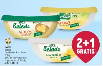 Delhaize Boter Balade 250g 2+1 Gratis aanbieding