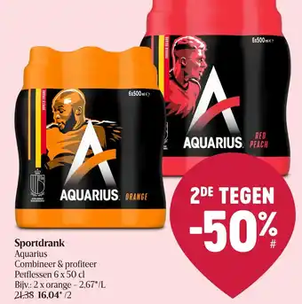 Delhaize Aquarius Sportdrank Petflessen 6 x 50cl aanbieding