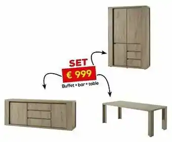 Meubles Toff Buffet + bar + table aanbieding