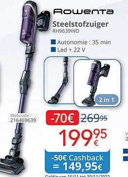 Eldi Rowenta steelstofzuiger aanbieding