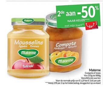 Intermarché Materne compote of moes aanbieding