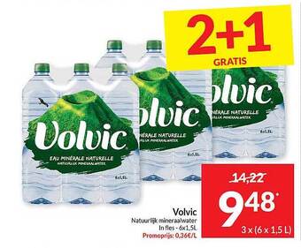 Intermarché Volvic natuurlijk mineraalwater aanbieding