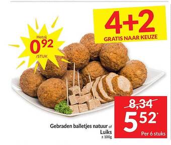 Intermarché Gebraden balletjes natuur of luiks aanbieding
