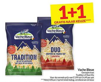 Intermarché Vache bleue geraspte kaas aanbieding