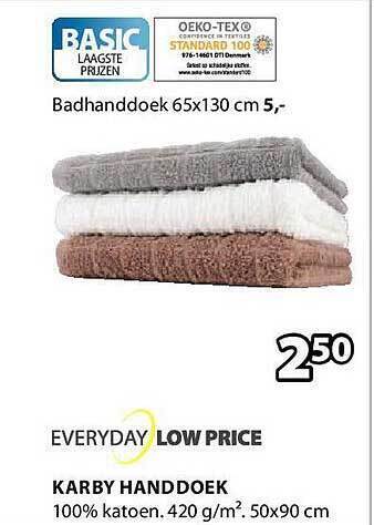Jysk Karby handdoek aanbieding