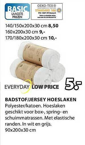 Jysk Badstof-jersey hoeslaken aanbieding