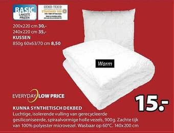 Jysk Kunna synthetisch dekbed aanbieding