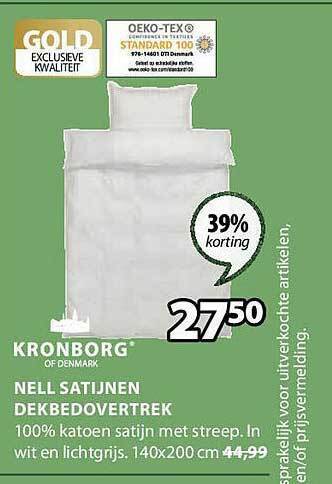 Jysk Nell satijnen dekbedovertrek aanbieding
