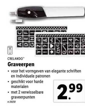 Lidl Crelando Graveerpen aanbieding