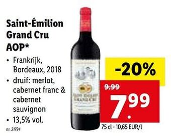 Saint-émilion grand cru aop 75cl