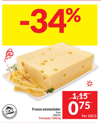 Intermarché Franse emmentaler kaas 100 G aanbieding