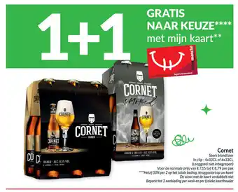 Intermarché Cornet sterk blond bier 4x33CL 1+1 gratis aanbieding