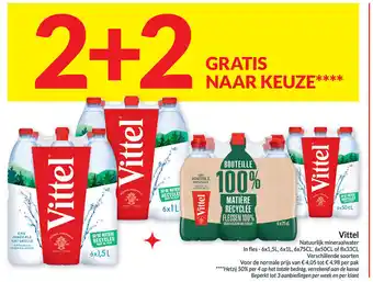 Vittel natuurlijk mineraalwater 6x1.5L 2+2 gratis