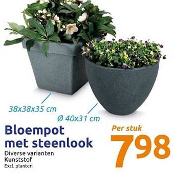 Action Bloempot met steenlook aanbieding