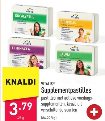 ALDI Vitalis Supplementpastilles 45g aanbieding