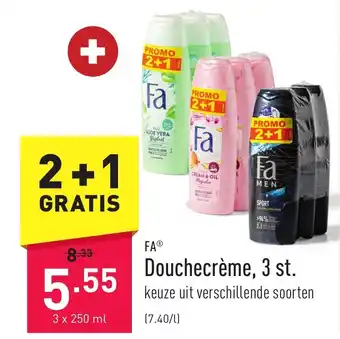 ALDI FA Douchecreme 3st x 250ml , 2+1 Gratis aanbieding