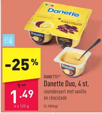 ALDI Danette Duo 4st x 125g aanbieding