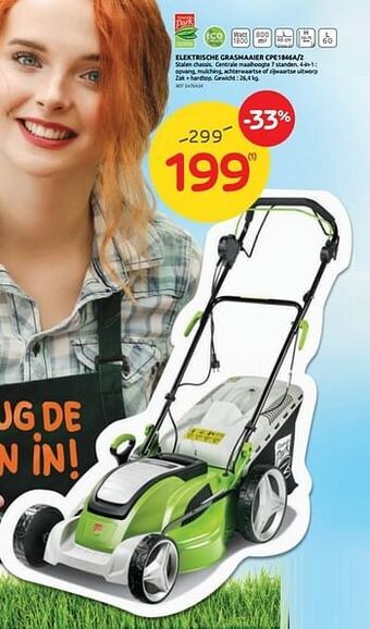 Brico Central park elektrische grasmaaier cpe1846a-2 aanbieding