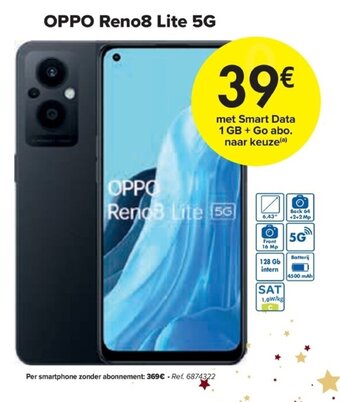Oppo Reno8 Lite 5G Met Smart Data 1GB + Go Abo Naar Keuze