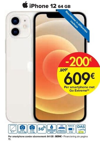 Carrefour iPhone 12 64GB aanbieding