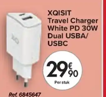 Carrefour XQISIT Travel Charger White PD 30W Dual USB-A/USB-C aanbieding