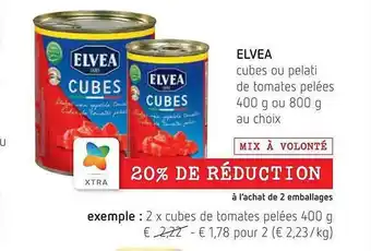 Spar Elvea cubes ou pelati de tomates pelées aanbieding