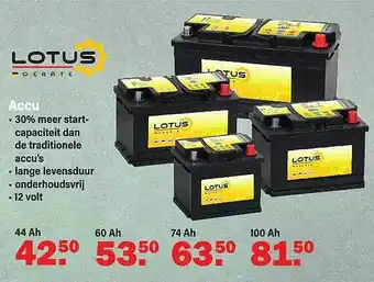 Van Cranenbroek Lotus accu aanbieding