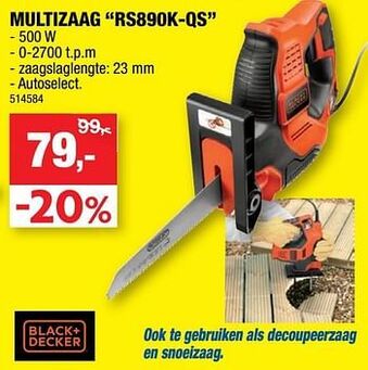 Hubo Black + decker multizaag rs890k-qs aanbieding