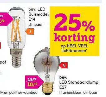 Leen Bakker Led buismodel e14, led standaardlamp e27 aanbieding
