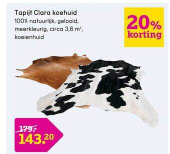 Leen Bakker Tapijt clara koehuid aanbieding