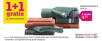 Leen Bakker Washand set van 2 16x21 cm aanbieding