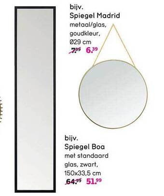 Leen Bakker Spiegel madrid, spiegel boa aanbieding