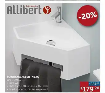 Zelfbouwmarkt Allibert handenwasser nexo aanbieding