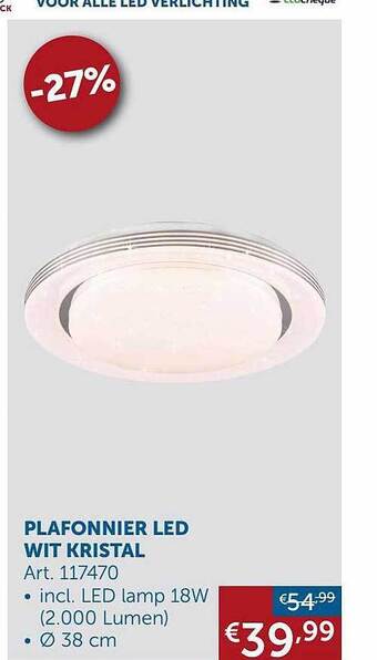 Zelfbouwmarkt Plafonnier led wit kristal aanbieding