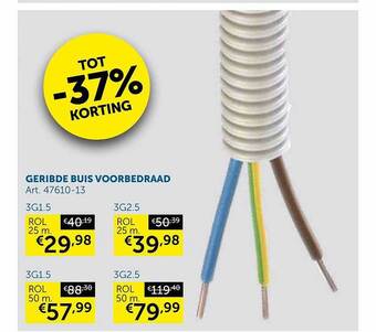 Zelfbouwmarkt Geribde buis voorbedraad aanbieding