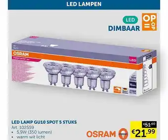 Zelfbouwmarkt Led lamp gu10 spot aanbieding